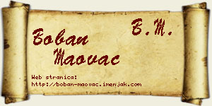 Boban Maovac vizit kartica